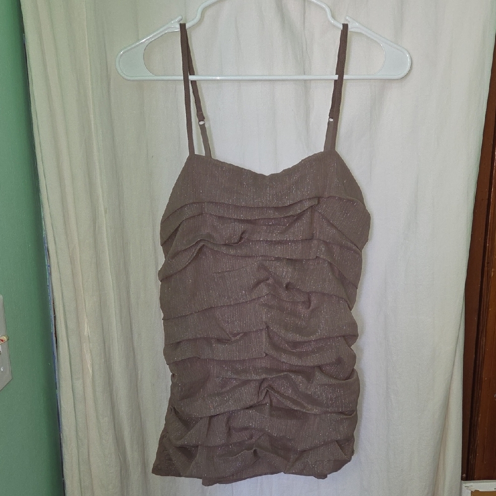 Vintage Y2k Express Sparkly Ruched Cami Tank Top